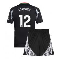 Echipament fotbal Arsenal Jurrien Timber #12 Tricou Deplasare 2024-25 pentru copii maneca scurta (+ Pantaloni scurti)